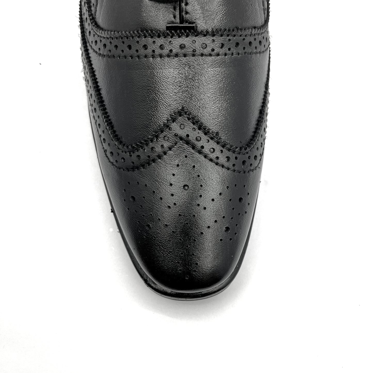 Handcrafted Brogue Black Formal Lace-up Shoes (Black)
