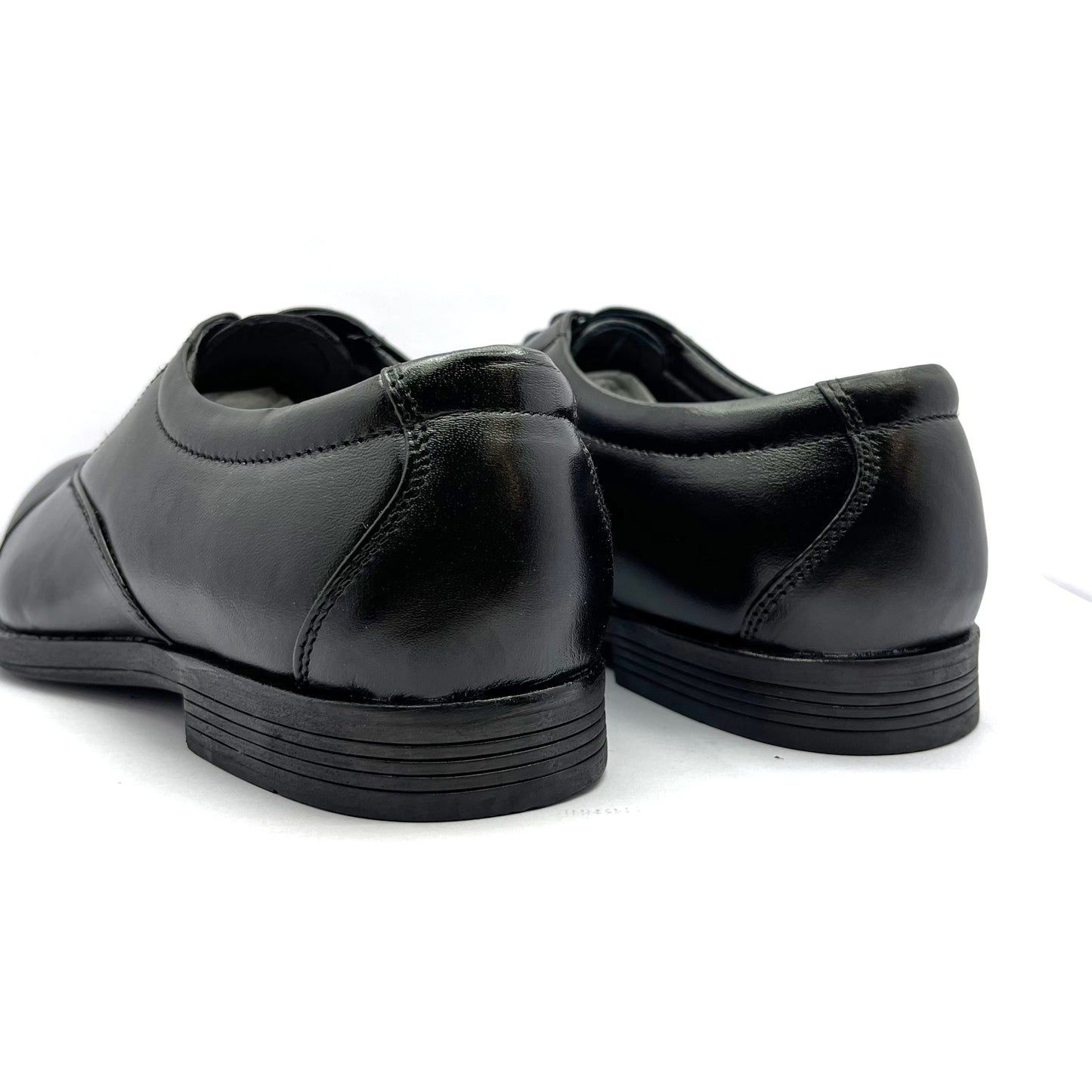Genuine Leather Formal Shoes | Comfortable Handcrafted Cap-toe Shoes for Men (RXCT) (Black)