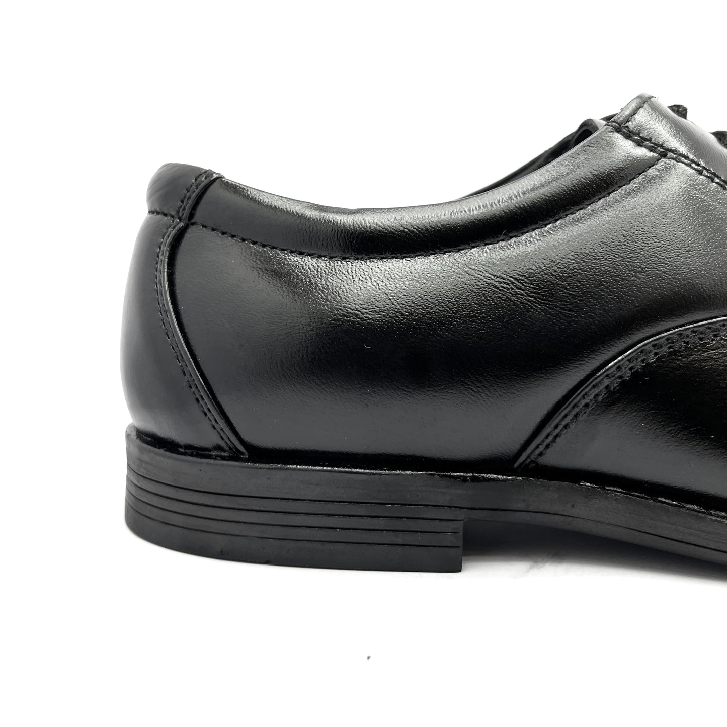 Genuine Leather Formal Shoes | Comfortable Handcrafted Cap-toe Shoes for Men (RXCT) (Black)