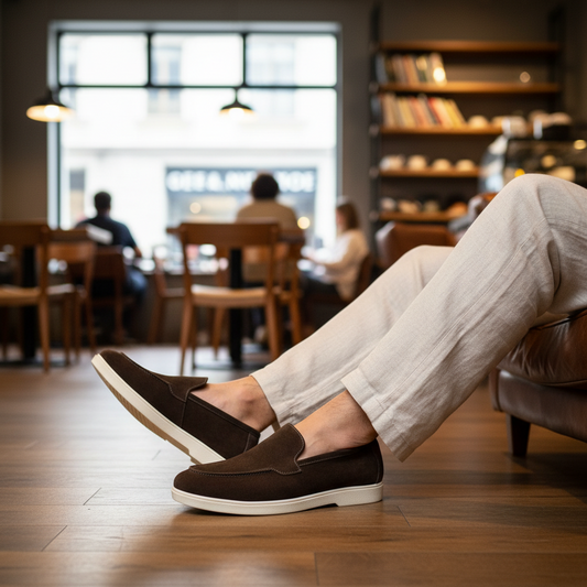 Old Money Suede Leather Loafers (Brown) (Free Suede Shoe Wipes)