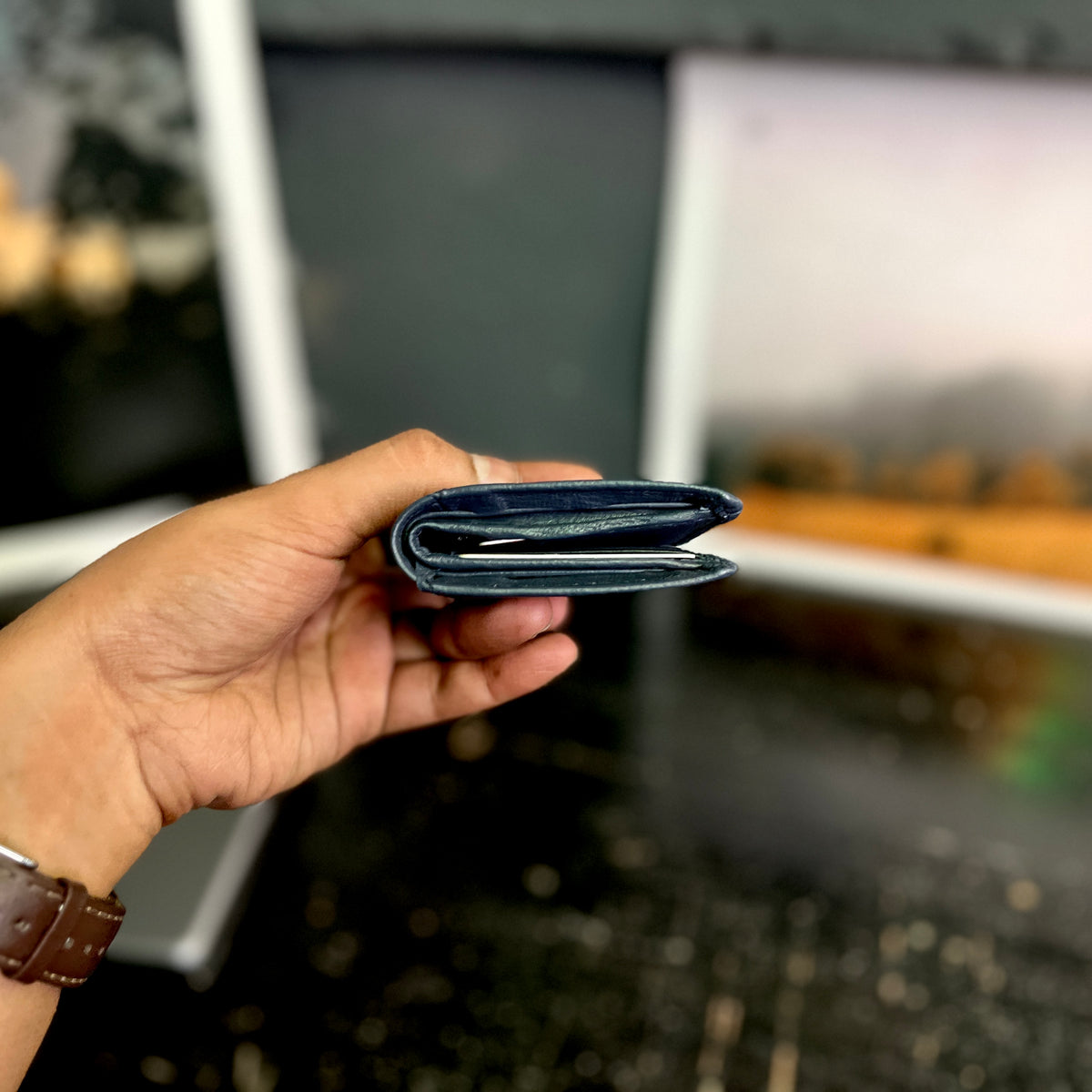 Card Wallet | Genuine Leather | Slim Design | Blue