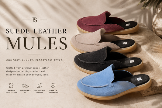 Suede leather mules by foot stop