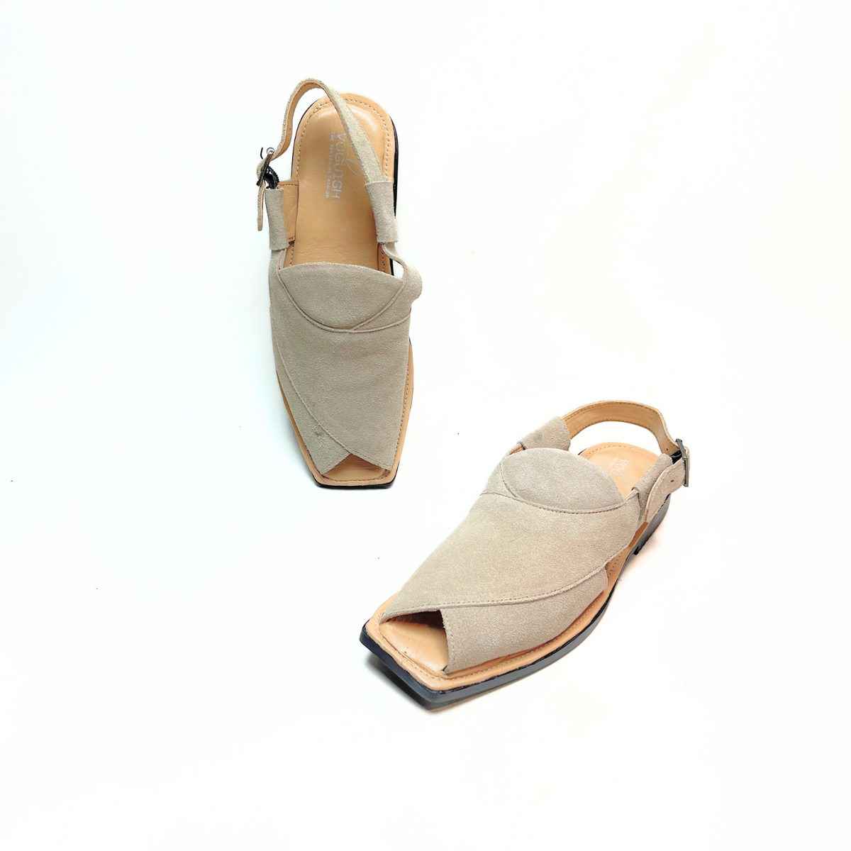 Peshawari in Genuine Suede Leather (Cream)