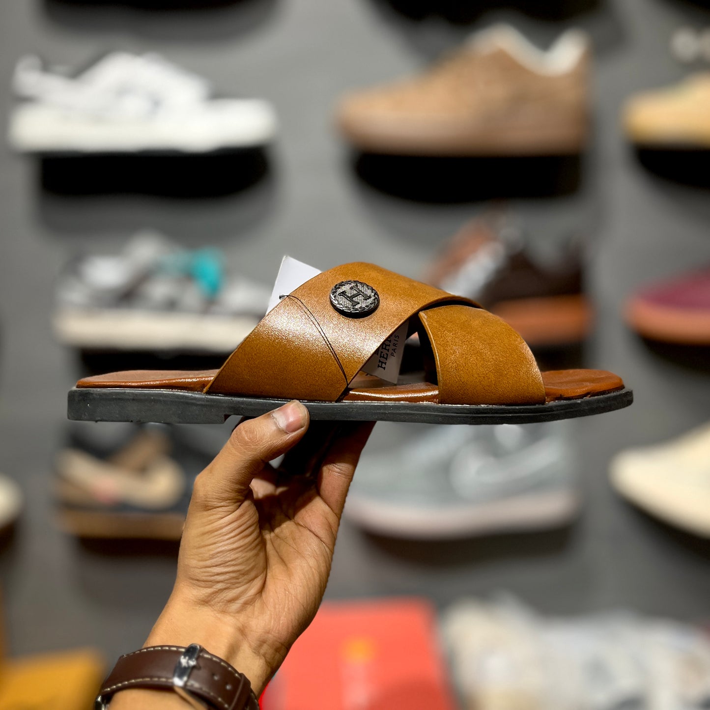 HERME Slippers | X | Tan