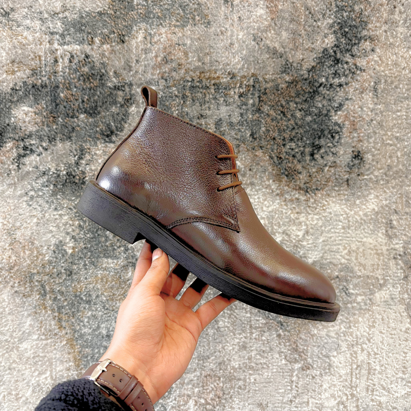 Brown Leather Chukka Boots for Men