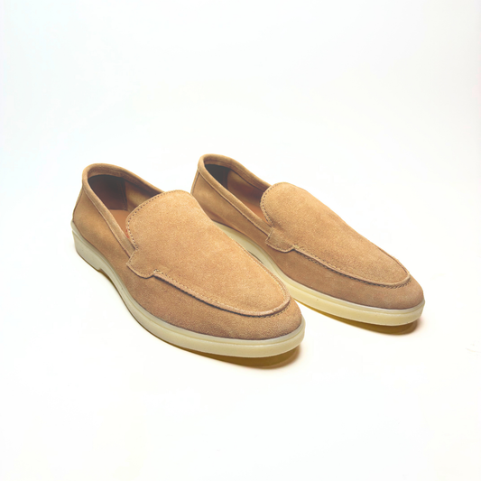 Old Money Suede Leather Loafers (Light Brown)