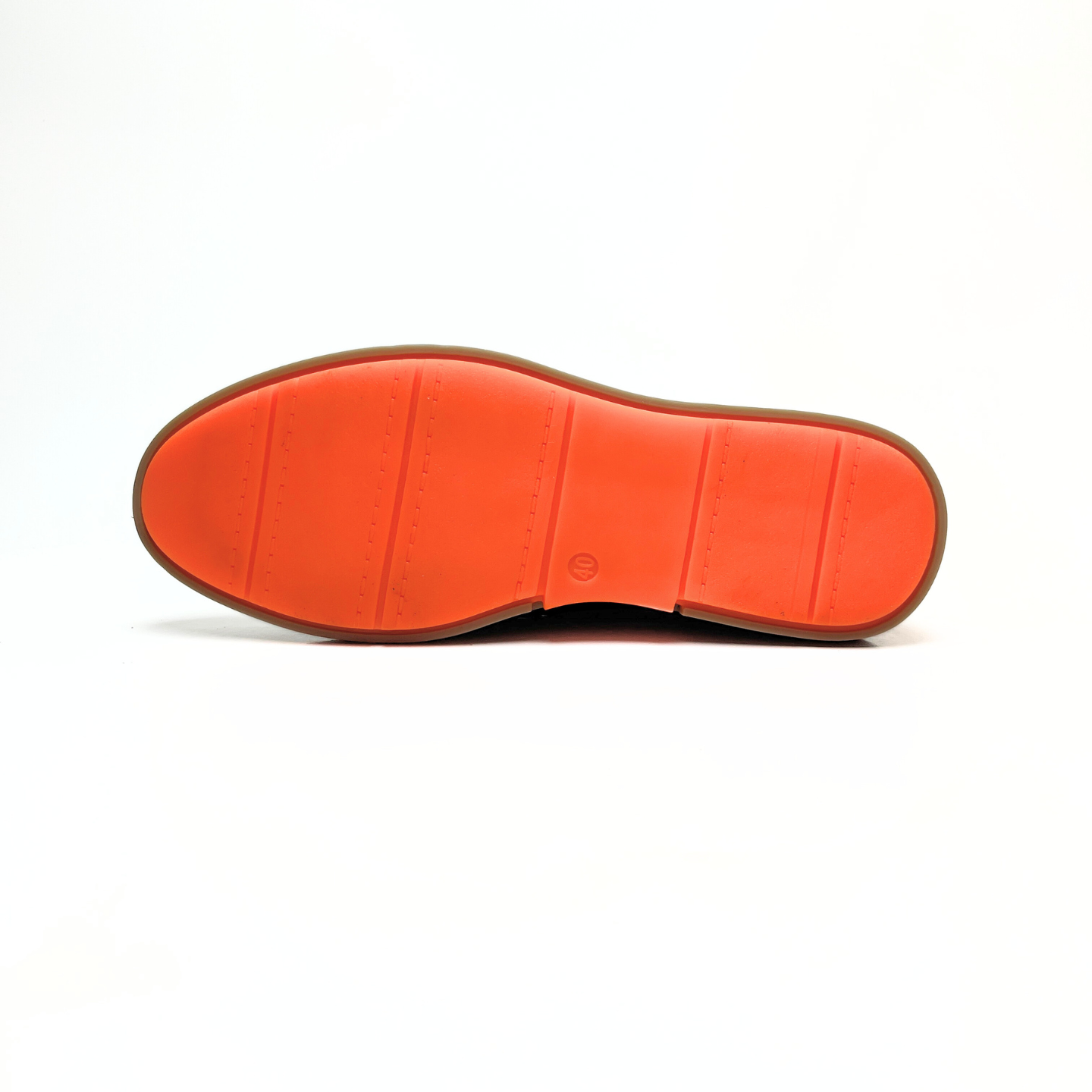Genuine Leather Loafers for Men with Stylish Orange Sole (Black)