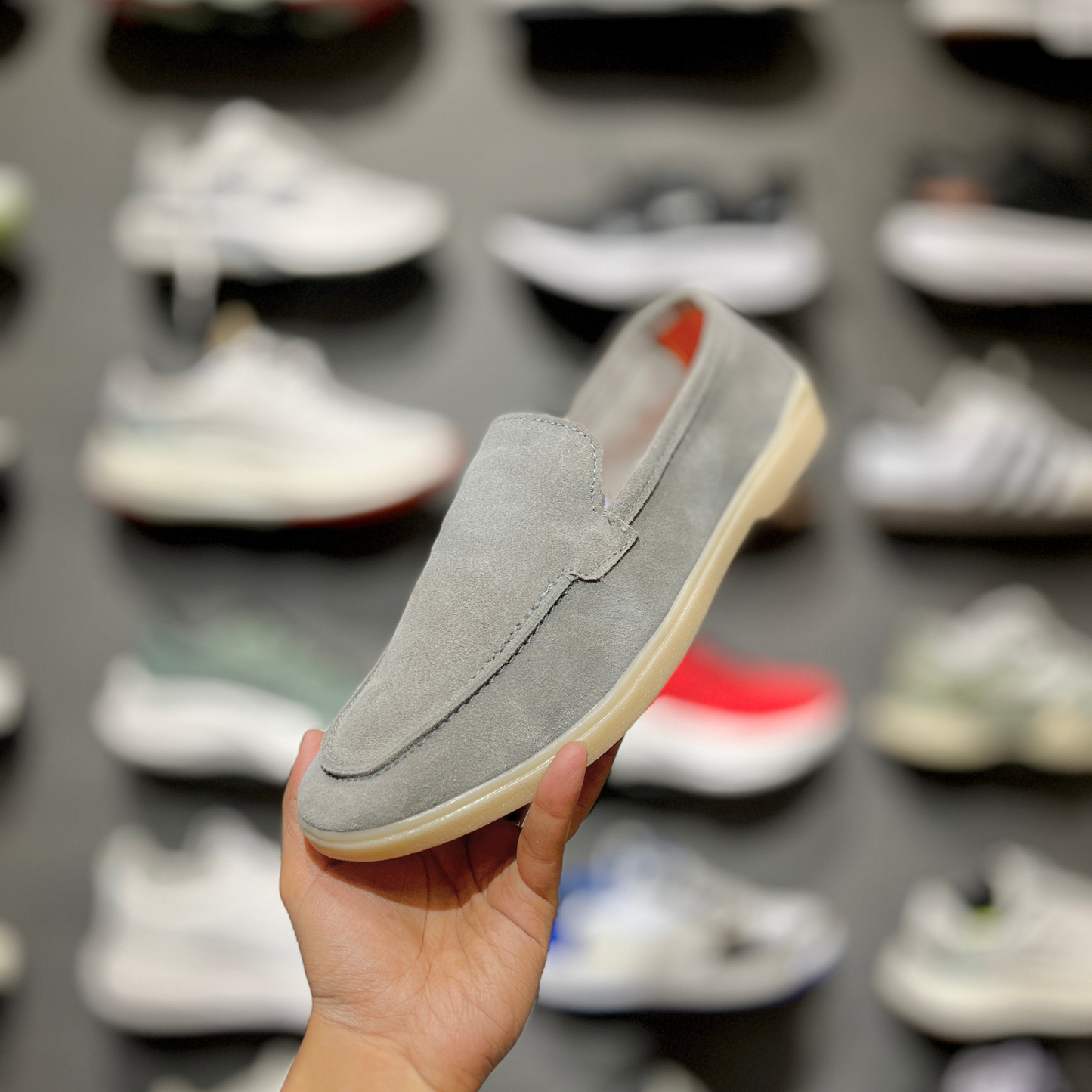 Old Money Suede Leather Loafers (Grey)