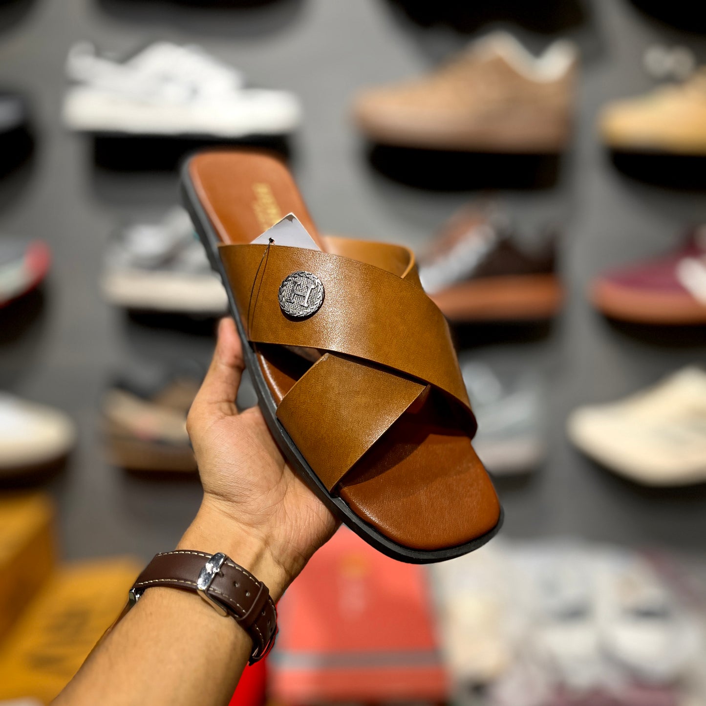 HERME Slippers | X | Tan