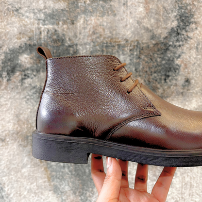 Brown Leather Chukka Boots for Men