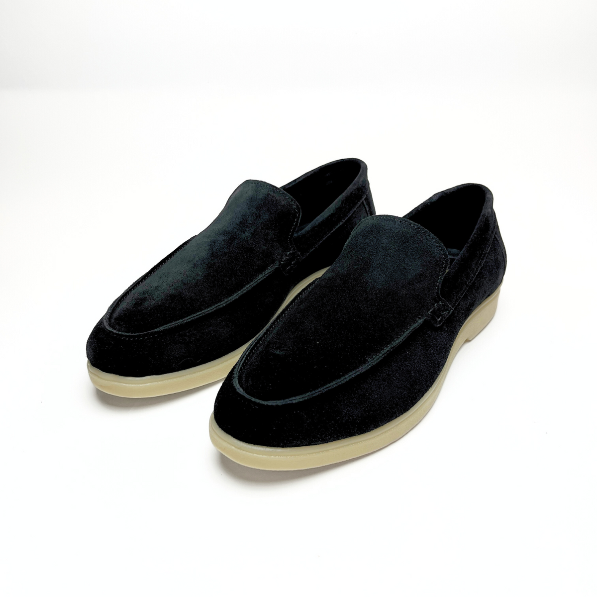Old Money Suede Leather Loafers (Black) (Free Suede Shoe Wipes)