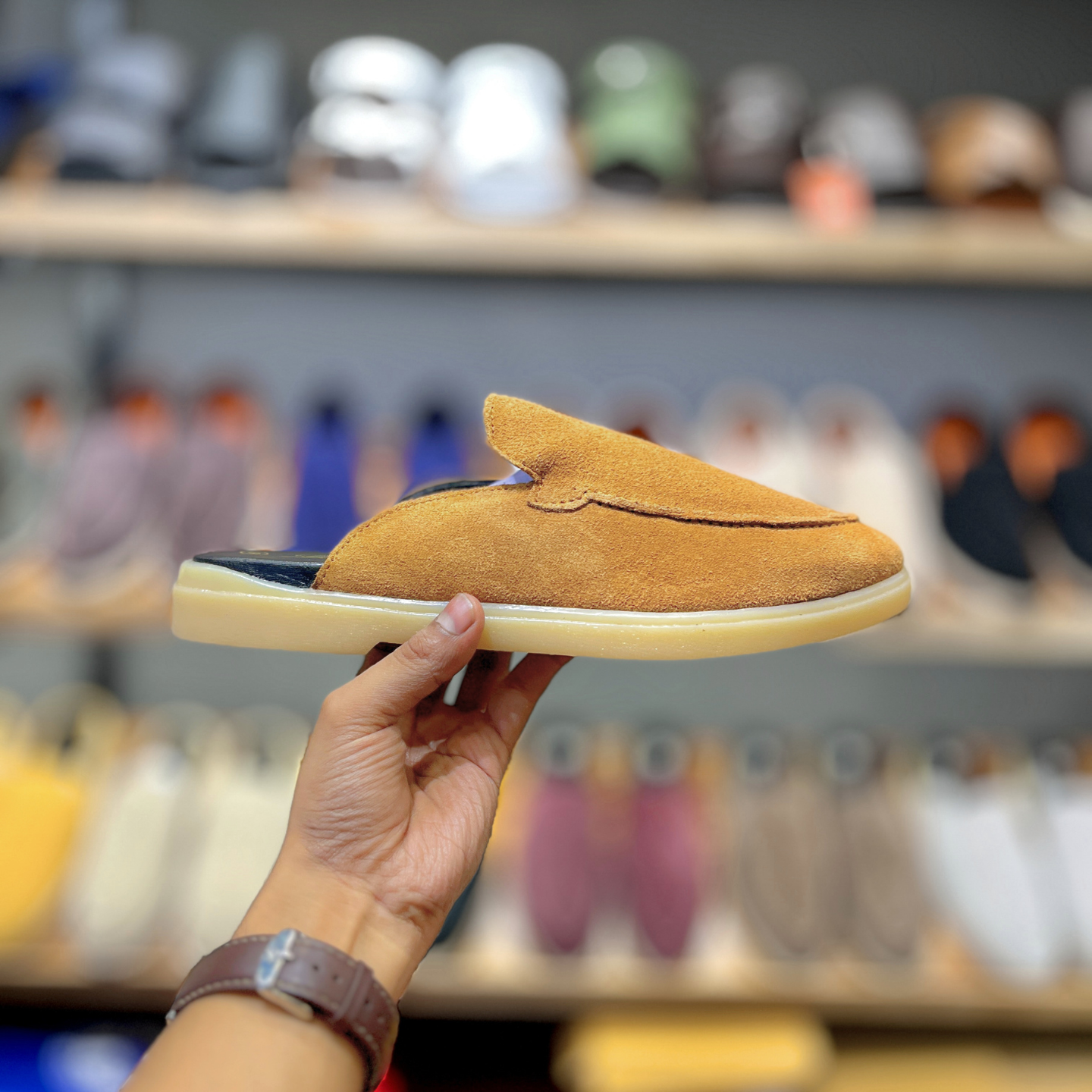 Old Money Suede Leather Mules (Tan)
