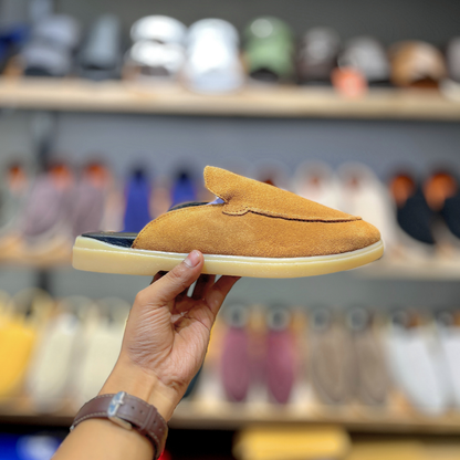 Old Money Suede Leather Mules (Tan)