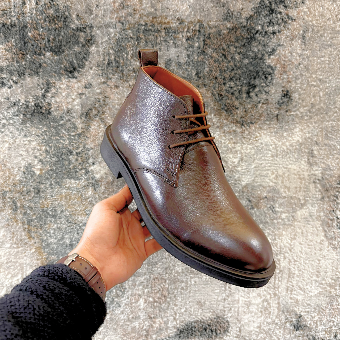 Brown Leather Chukka Boots for Men