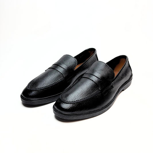 New Arrival!! Wrinkle Free Genuine Leather Loafers (Black)