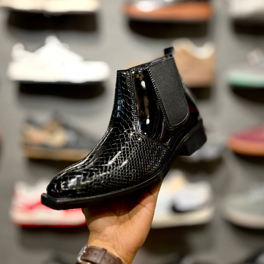 ZA Patent Croco Chelsea | Elastic | Square