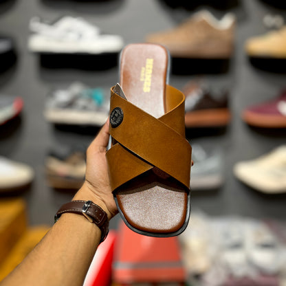 HERME Slippers | X | Tan