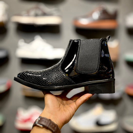 ZA Patent Croco Chelsea | Elastic | Square