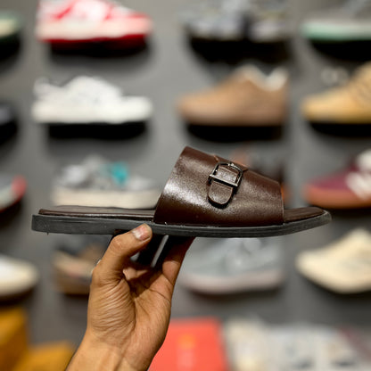 HERME Slippers | Buckle | Brown