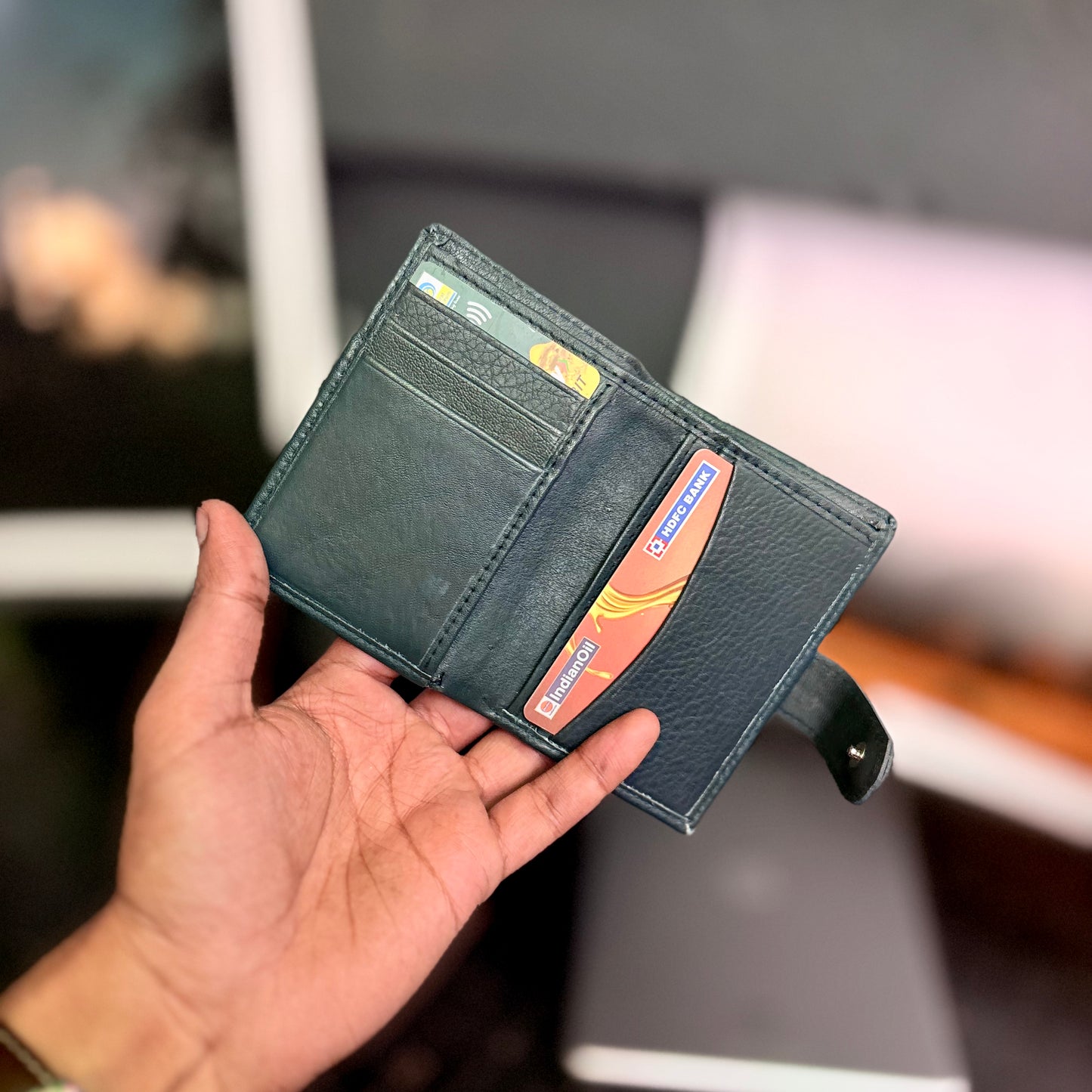 Card Wallet | Genuine Leather | Slim Design | Blue