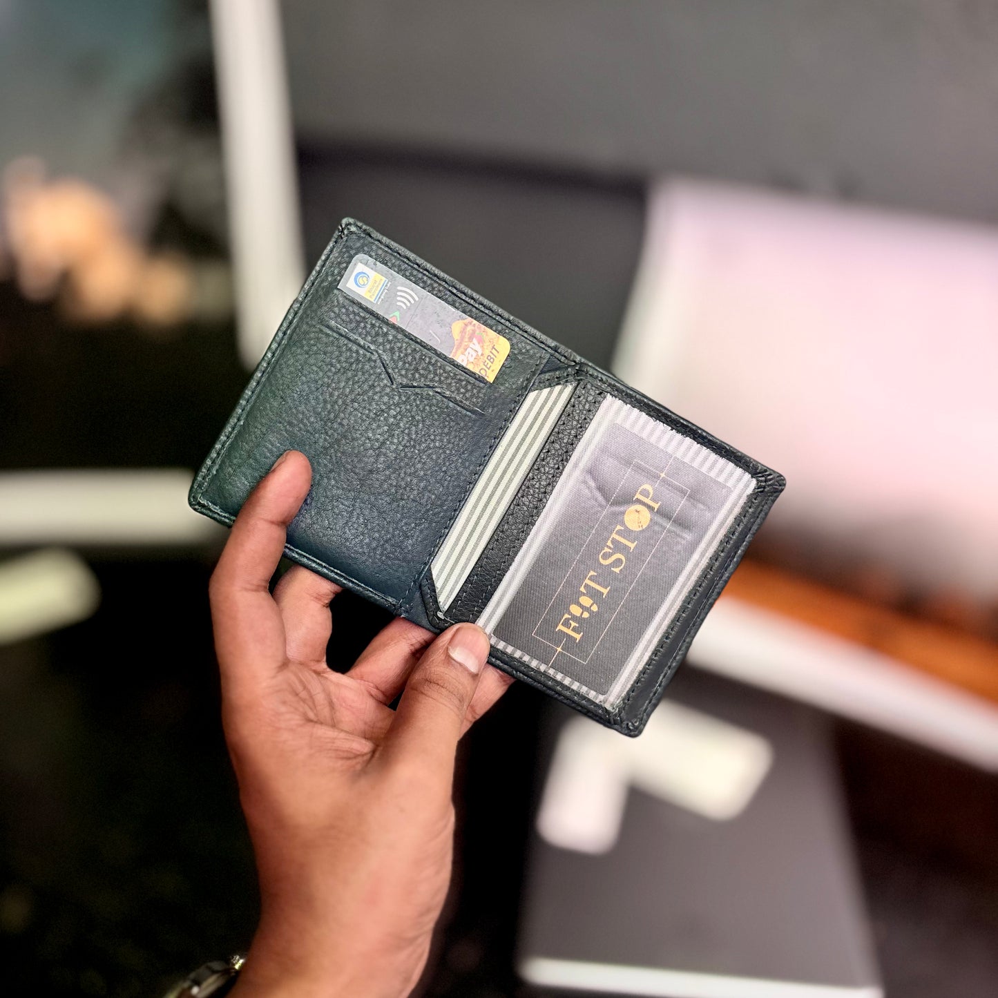 Card Wallet | Genuine Leather | Slim Design | Blue