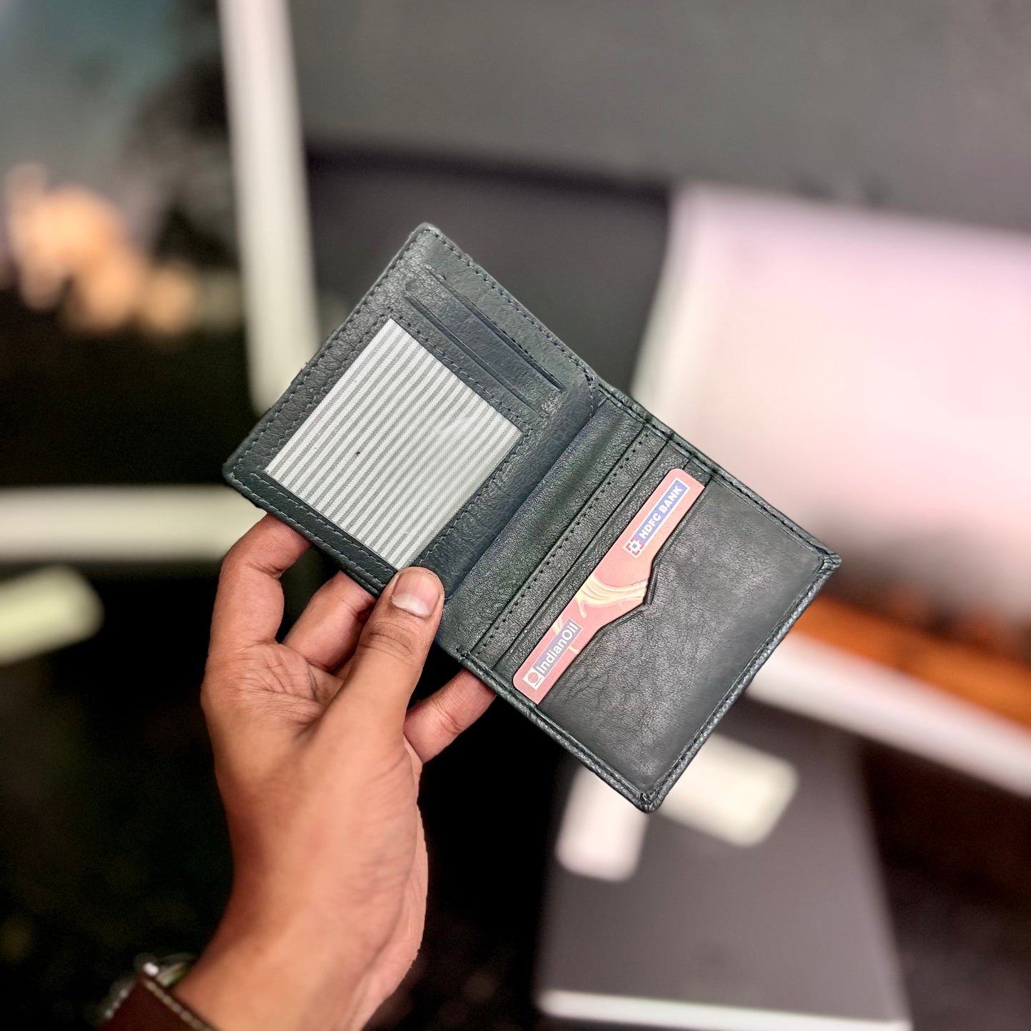 Card Wallet | Genuine Leather | Slim Design | Blue