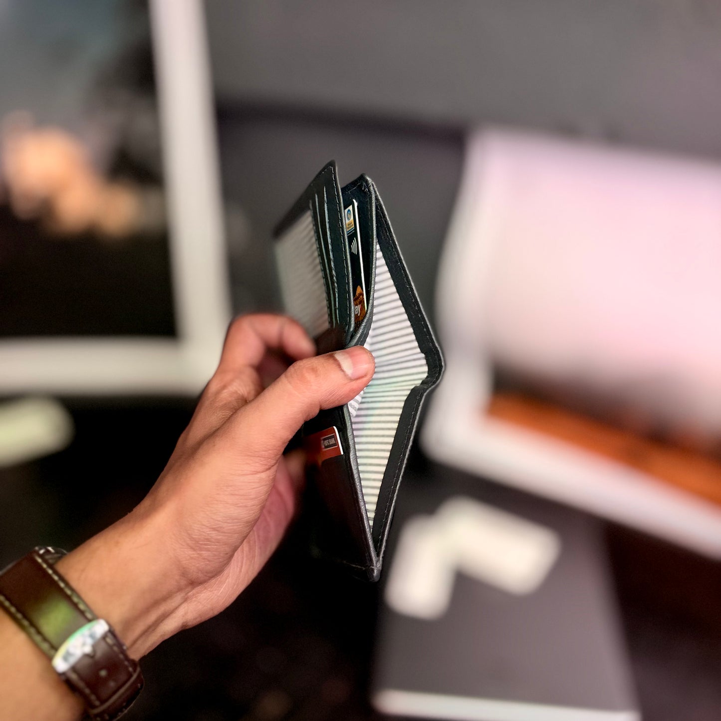 Card Wallet | Genuine Leather | Slim Design | Blue