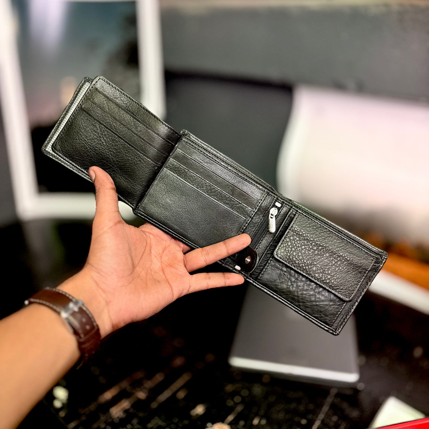Card Wallet | Genuine Leather | Slim Design | BLACK