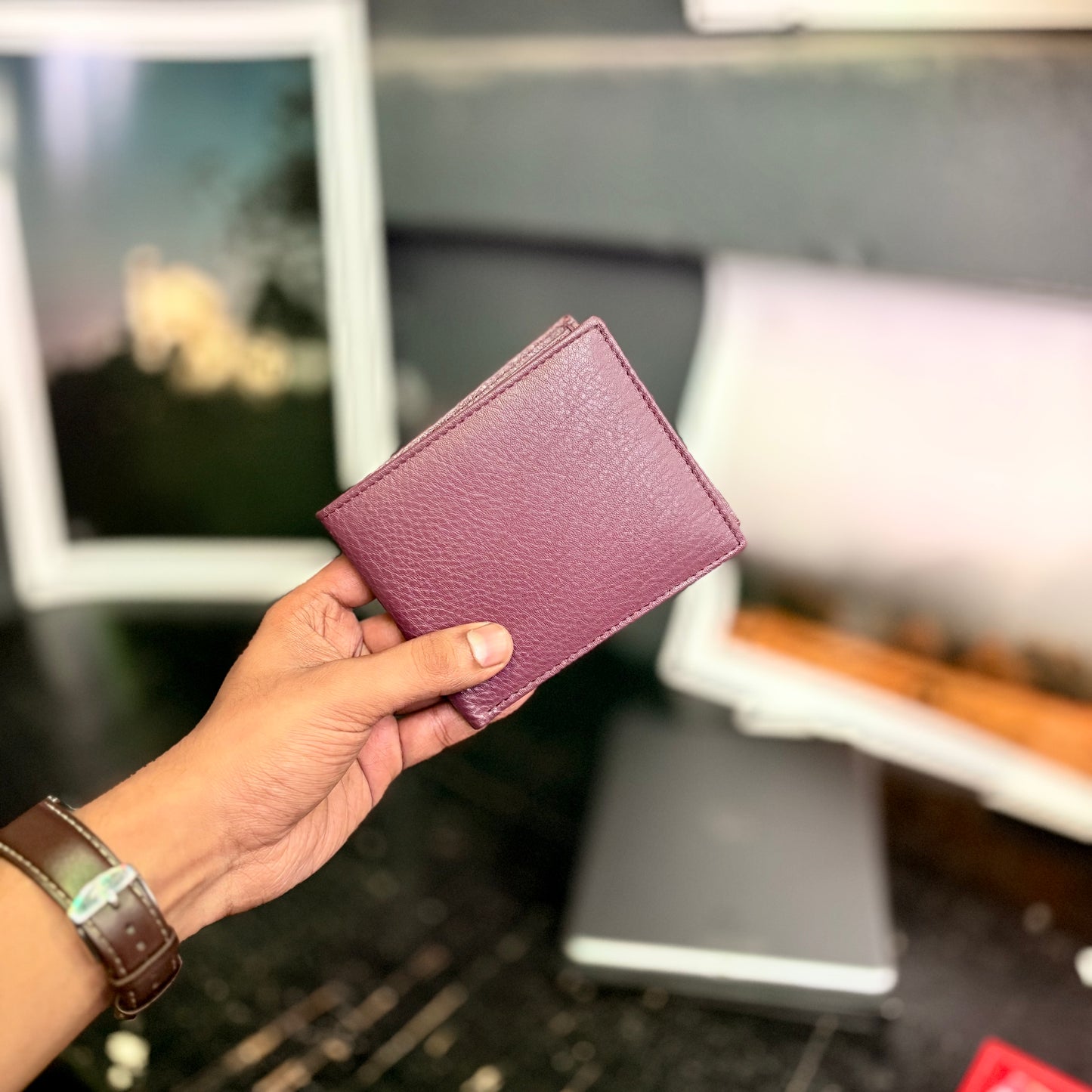 Card Wallet | Genuine Leather | Slim Design | Wine