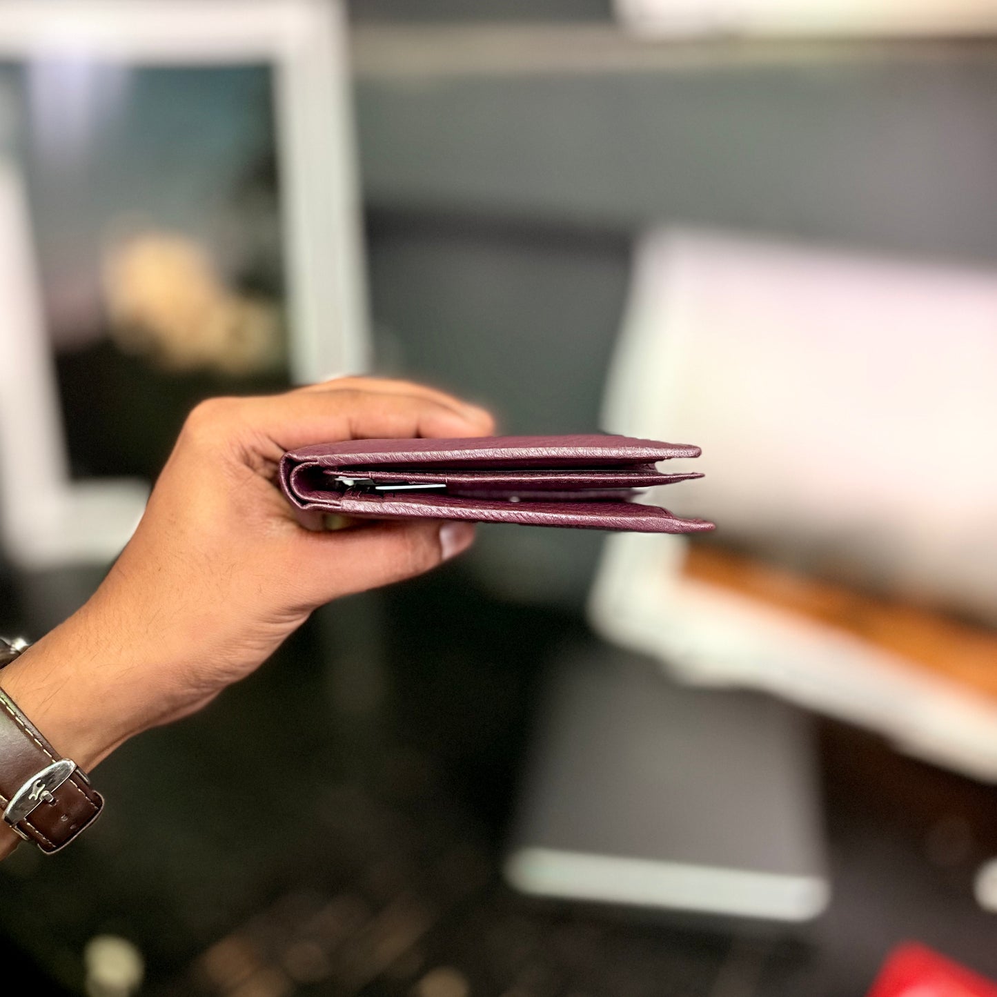 Card Wallet | Genuine Leather | Slim Design | Wine
