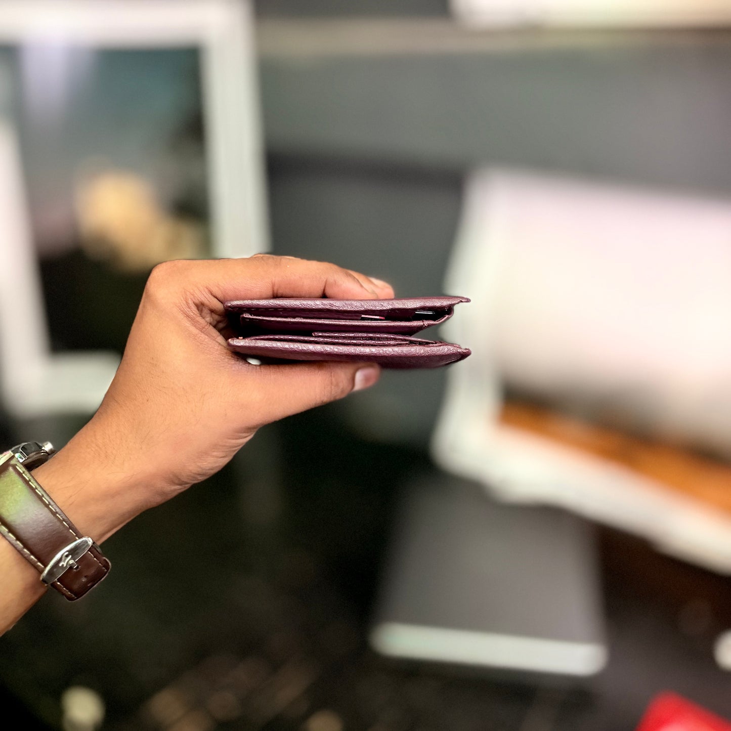 Card Wallet | Genuine Leather | Slim Design | Wine