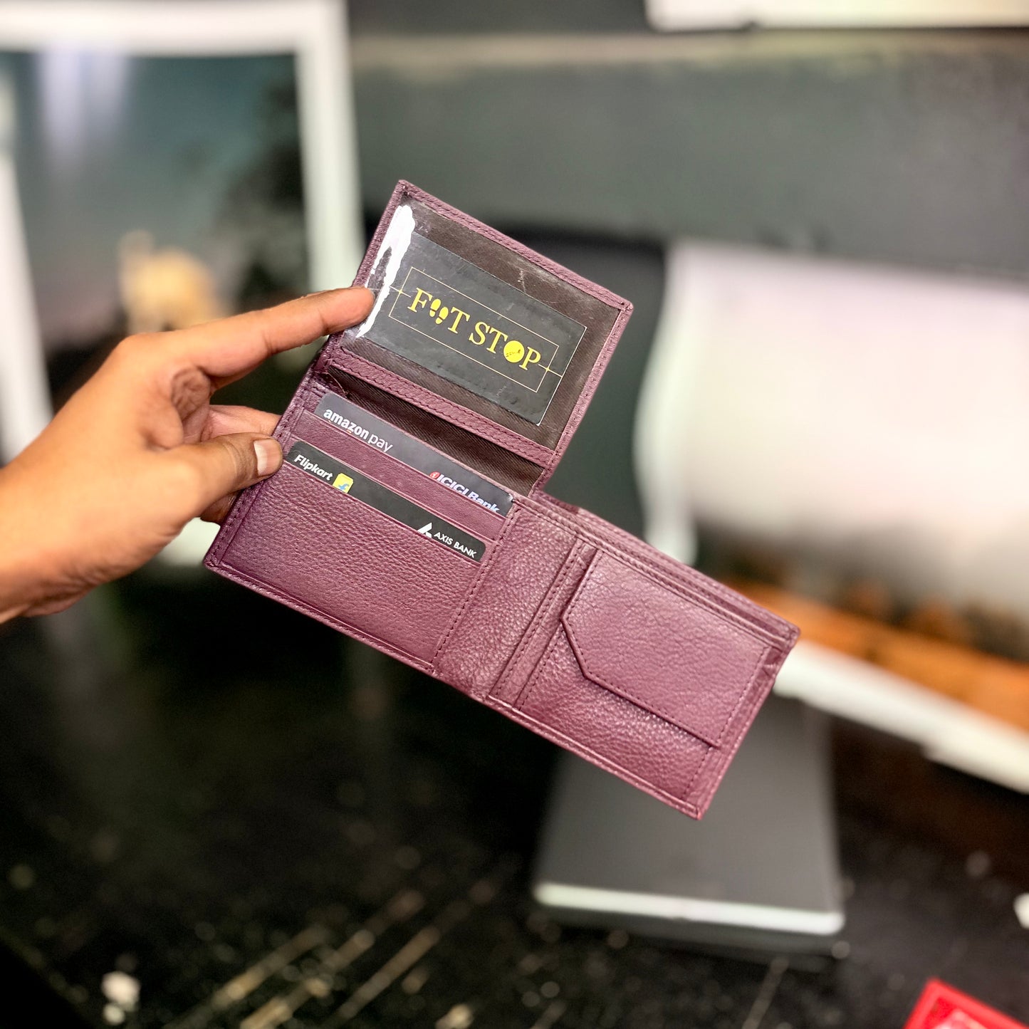 Card Wallet | Genuine Leather | Slim Design | Wine