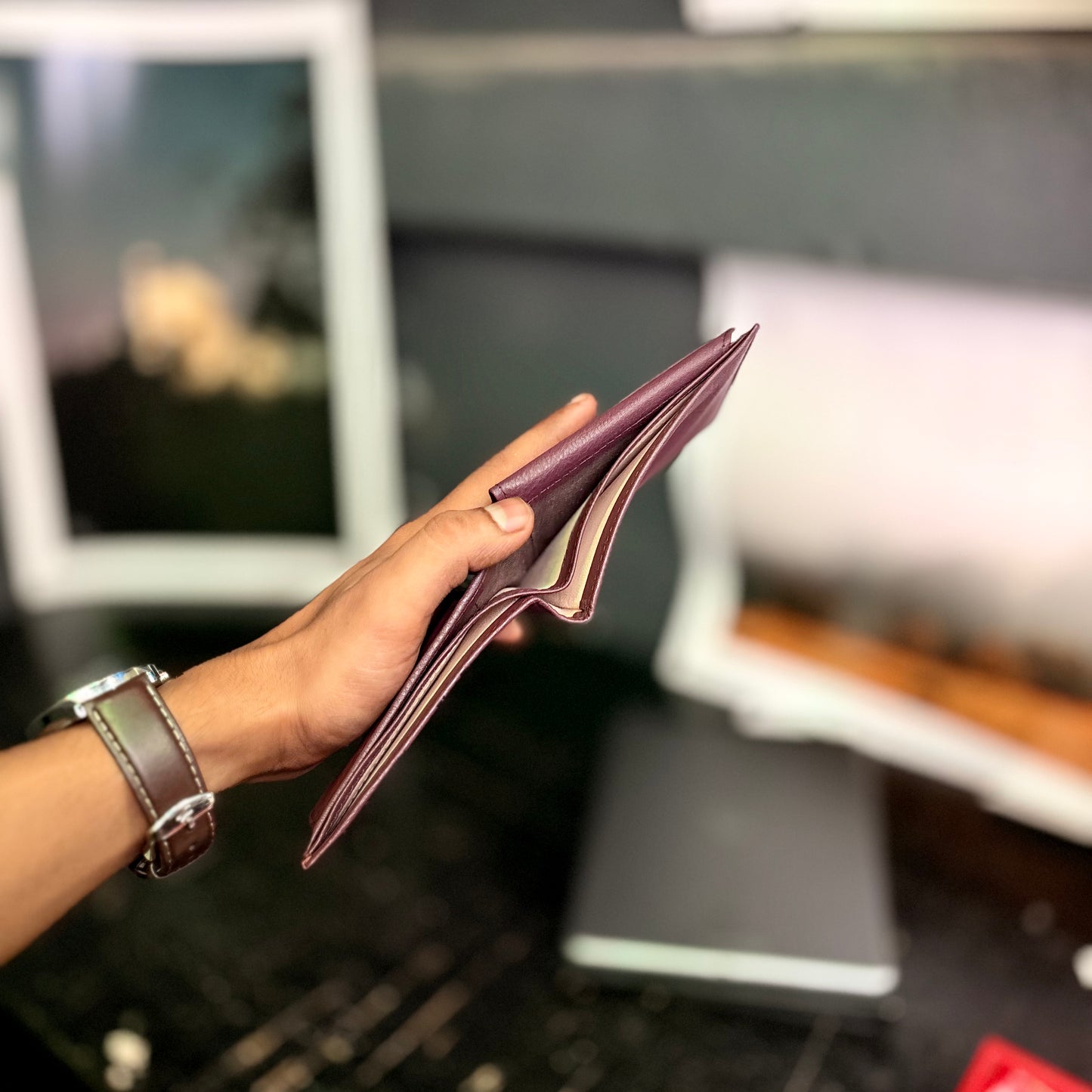 Card Wallet | Genuine Leather | Slim Design | Wine