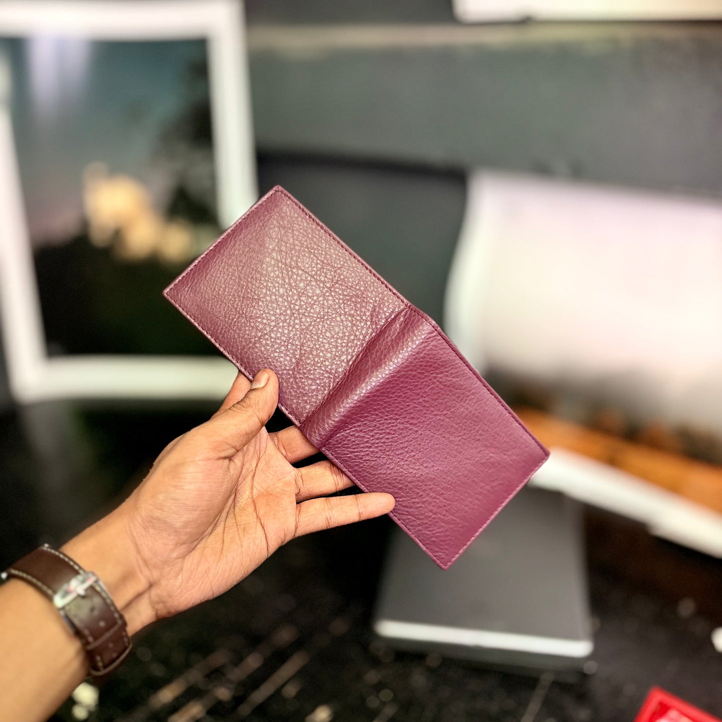 Card Wallet | Genuine Leather | Slim Design | Wine