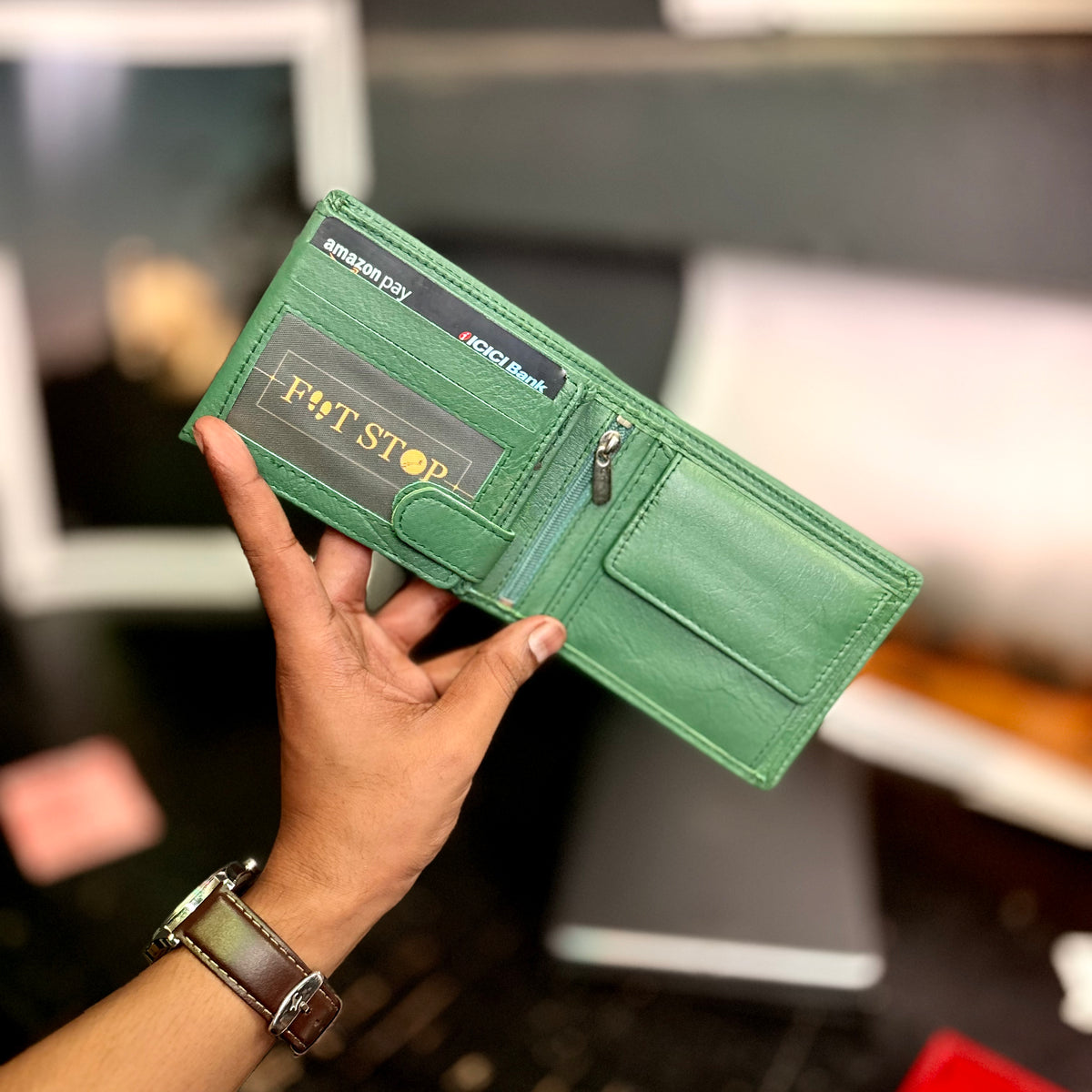 Card Wallet | Genuine Leather | Slim Design | Green
