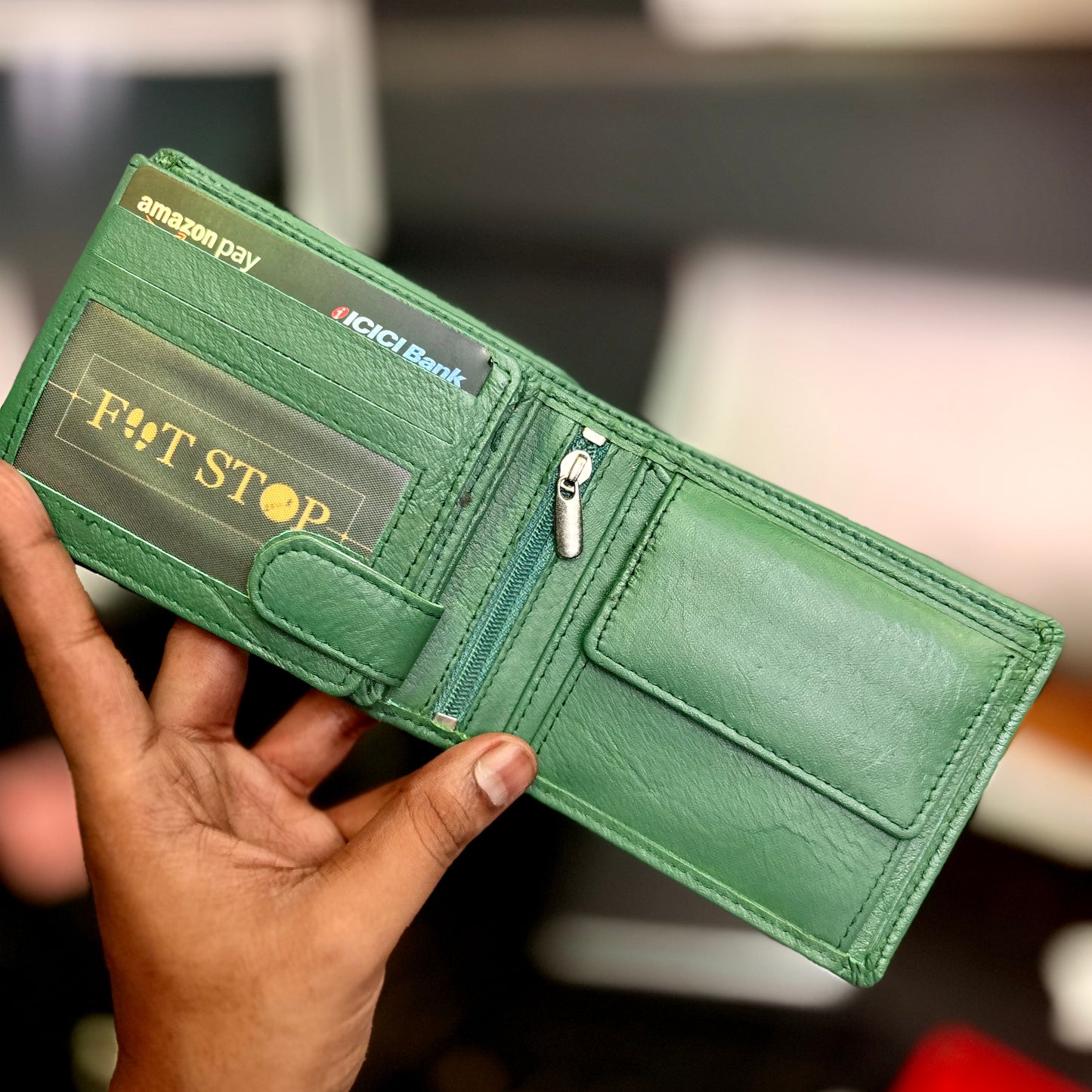 Card Wallet | Genuine Leather | Slim Design | Green