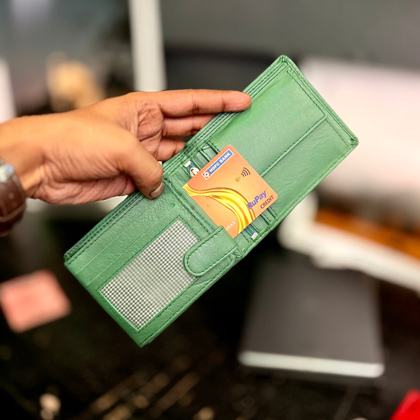 Card Wallet | Genuine Leather | Slim Design | Green