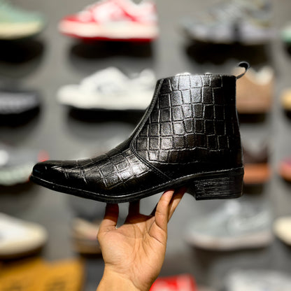 ZA Croco Boots []| Point Toe | Chain