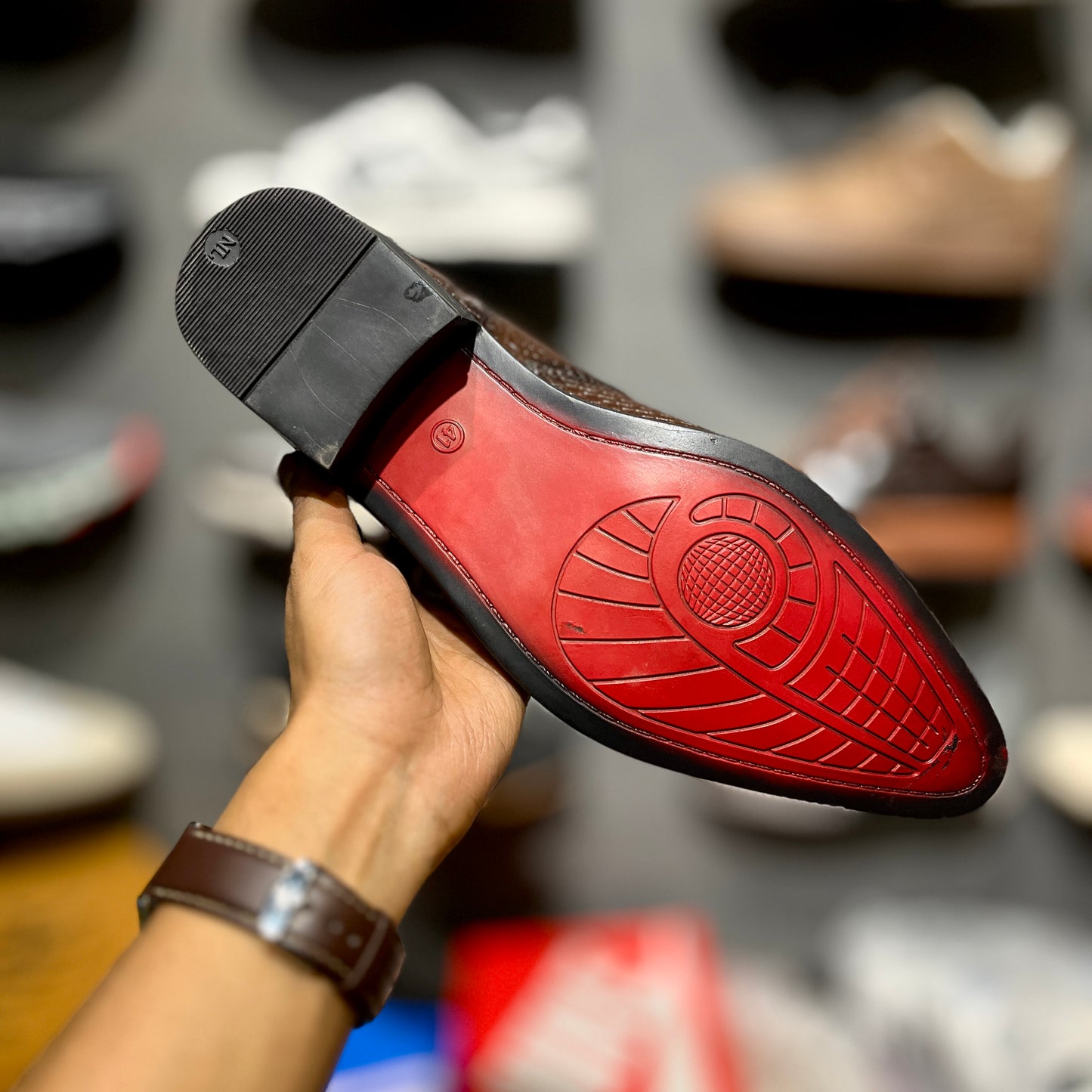 ZA Croco Boots | Point Toe | Chain | Red Sole