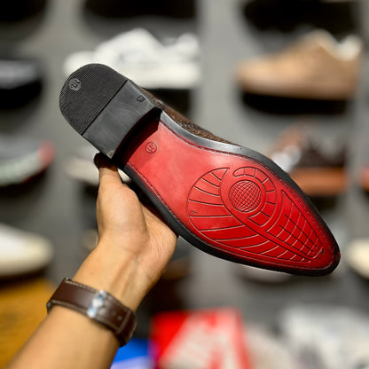 ZA Croco Boots | Point Toe | Chain | Red Sole