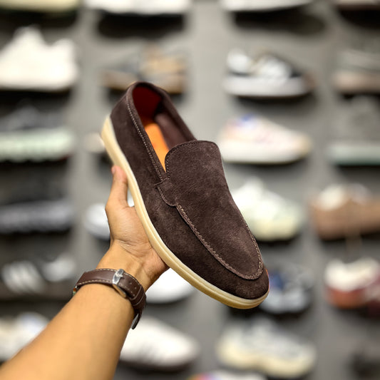 Old Money Suede Leather Loafers (Brown) (Free Suede Shoe Wipes)