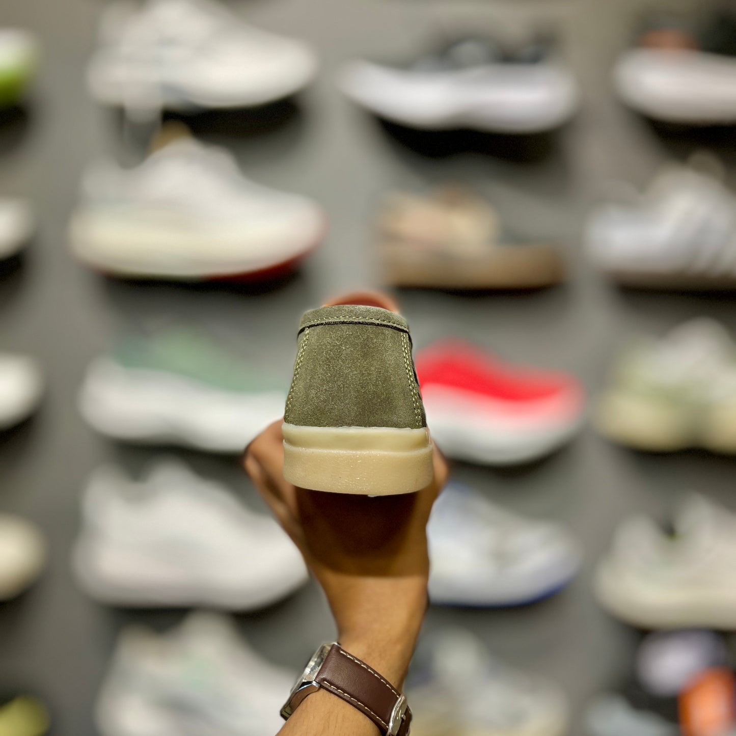 Old Money Suede Leather Loafers (Olive Green)