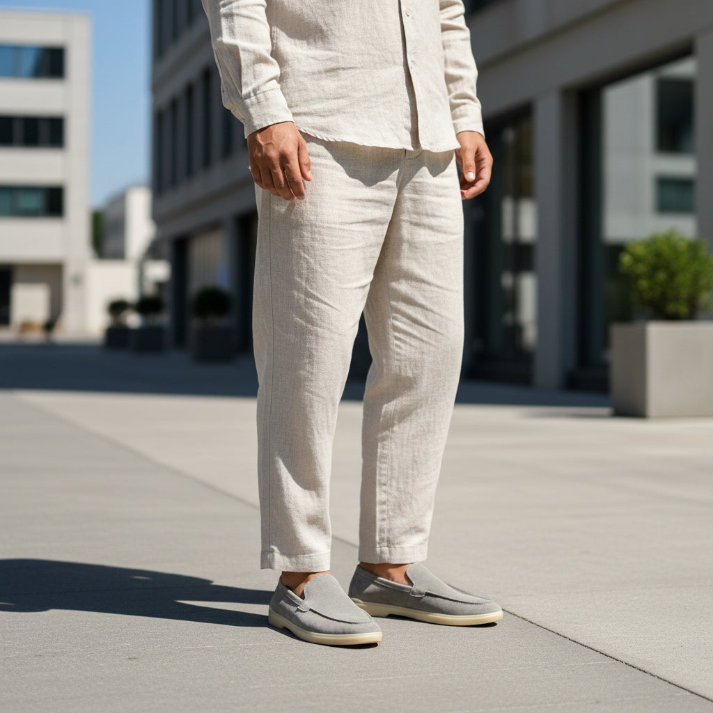Old Money Suede Leather Loafers (Grey)