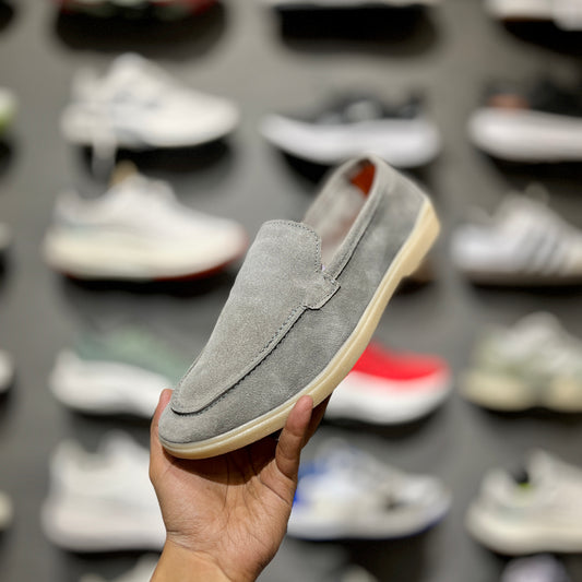 Old Money Suede Leather Loafers (Grey)(Free Suede Shoe Wipes)