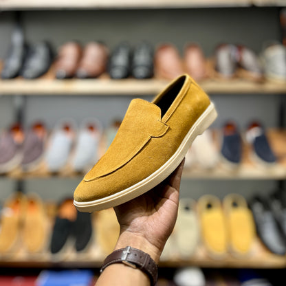 Old Money Suede Leather Loafers (Light Brown) (Free Suede Shoe Wipes)