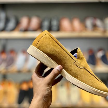 Old Money Suede Leather Loafers (Light Brown) (Free Suede Shoe Wipes)