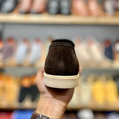 Old Money Suede Leather Loafers (Brown) (Free Suede Shoe Wipes)