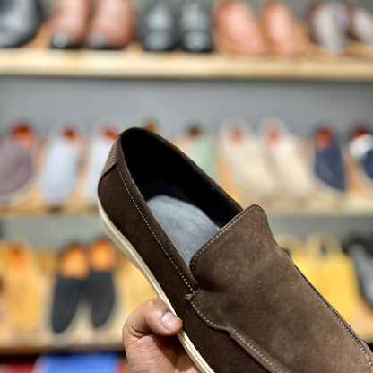 Old Money Suede Leather Loafers (Brown) (Free Suede Shoe Wipes)