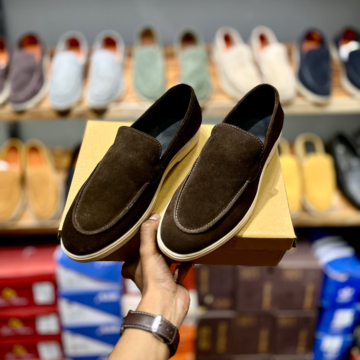 Old Money Suede Leather Loafers (Brown) (Free Suede Shoe Wipes)