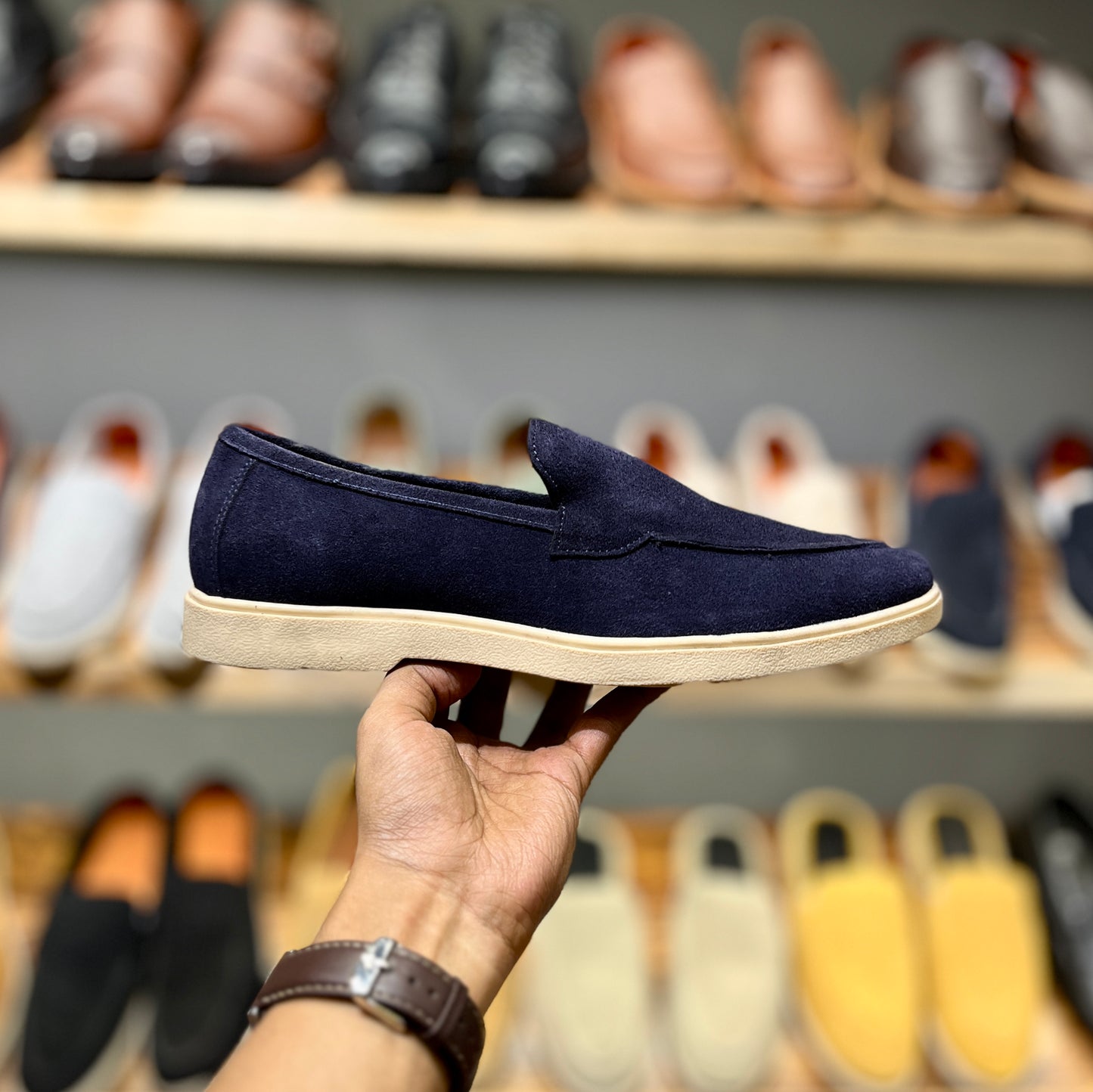 Old Money Suede Leather Loafers (Black) (Free Suede Shoe Wipes)